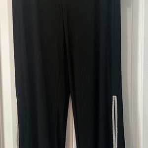 Black Wide Leg Pants with rhinestones